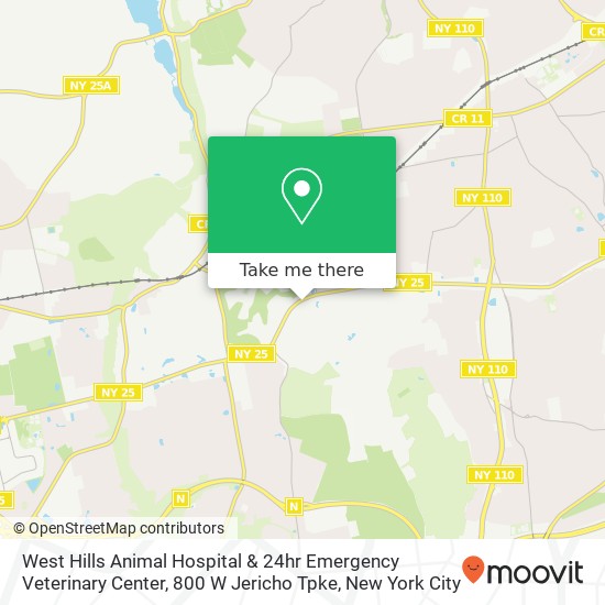 Mapa de West Hills Animal Hospital & 24hr Emergency Veterinary Center, 800 W Jericho Tpke