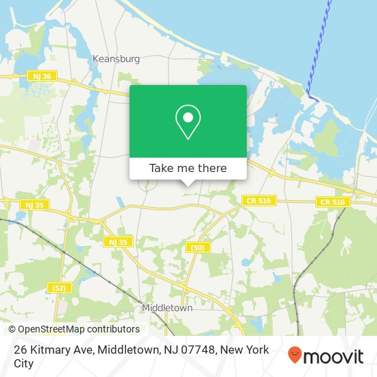 Mapa de 26 Kitmary Ave, Middletown, NJ 07748