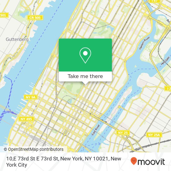 10,E 73rd St E 73rd St, New York, NY 10021 map