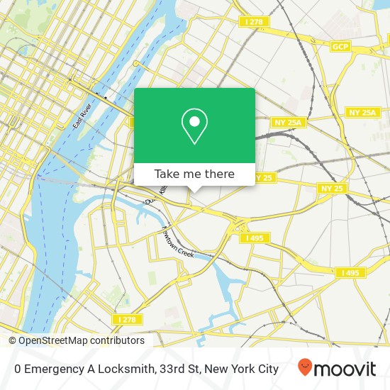 Mapa de 0 Emergency A Locksmith, 33rd St