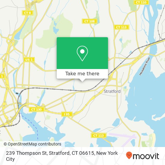 Mapa de 239 Thompson St, Stratford, CT 06615