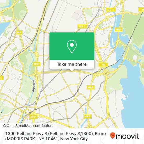 Mapa de 1300 Pelham Pkwy S (Pelham Pkwy S,1300), Bronx (MORRIS PARK), NY 10461