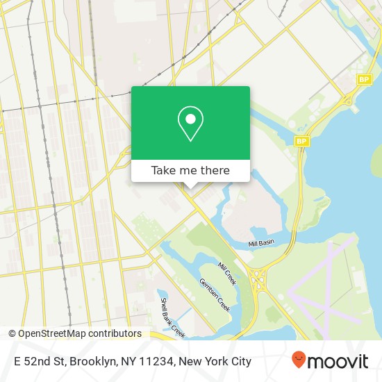 Mapa de E 52nd St, Brooklyn, NY 11234
