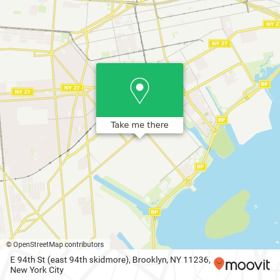 Mapa de E 94th St (east 94th skidmore), Brooklyn, NY 11236