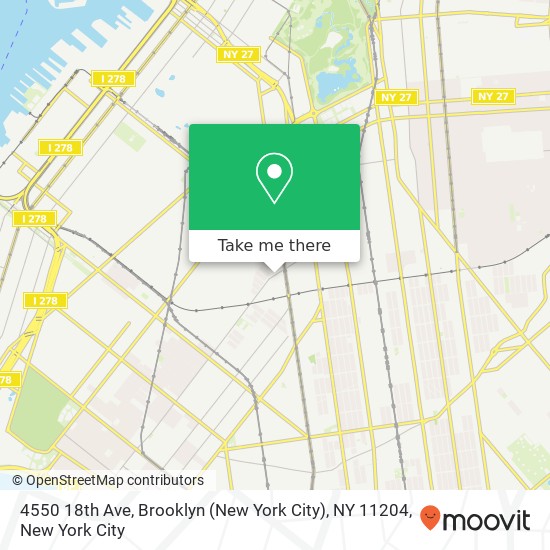 Mapa de 4550 18th Ave, Brooklyn (New York City), NY 11204