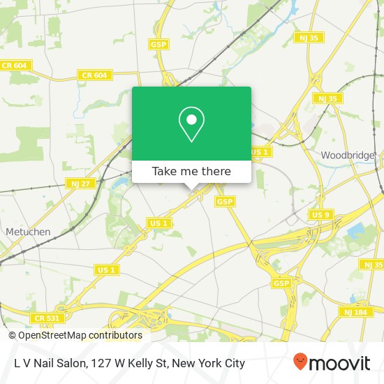 Mapa de L V Nail Salon, 127 W Kelly St