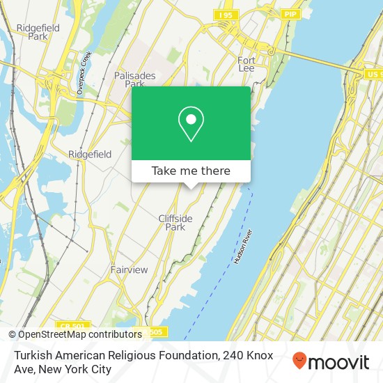 Mapa de Turkish American Religious Foundation, 240 Knox Ave