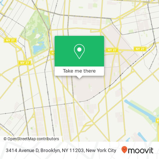 Mapa de 3414 Avenue D, Brooklyn, NY 11203