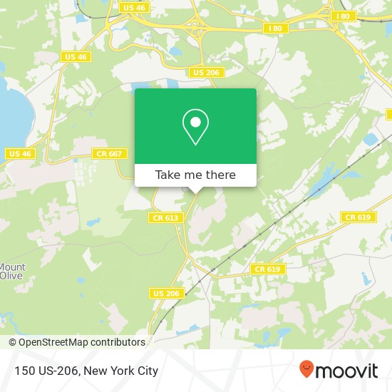 Mapa de 150 US-206, Flanders (Mt Olive), NJ 07836