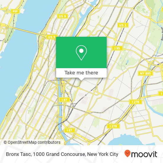 Mapa de Bronx Tasc, 1000 Grand Concourse