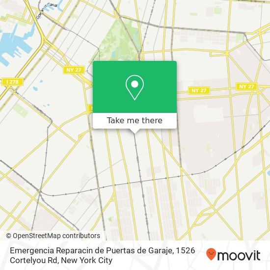 Emergencia Reparacin de Puertas de Garaje, 1526 Cortelyou Rd map