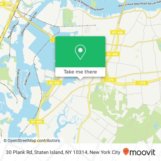 Mapa de 30 Plank Rd, Staten Island, NY 10314