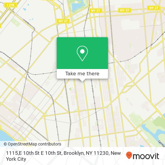 Mapa de 1115,E 10th St E 10th St, Brooklyn, NY 11230
