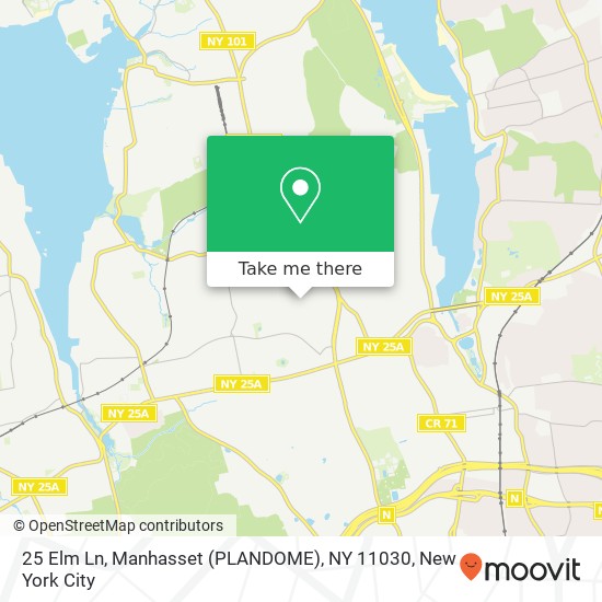 Mapa de 25 Elm Ln, Manhasset (PLANDOME), NY 11030