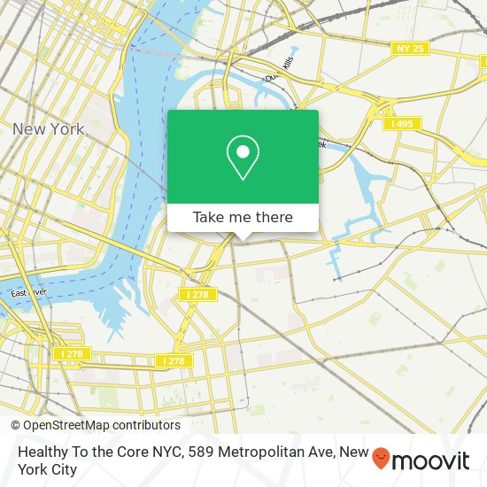 Mapa de Healthy To the Core NYC, 589 Metropolitan Ave