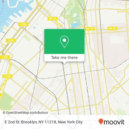 Mapa de E 2nd St, Brooklyn, NY 11218