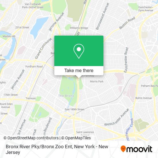 Bronx River Pky/Bronx Zoo Ent map