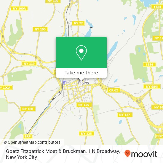 Mapa de Goetz Fitzpatrick Most & Bruckman, 1 N Broadway