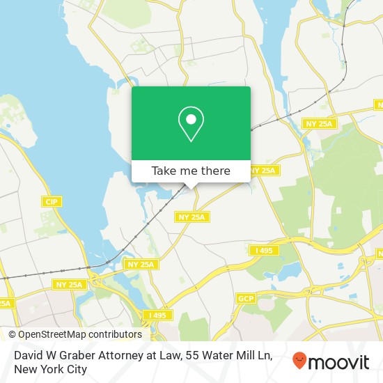 Mapa de David W Graber Attorney at Law, 55 Water Mill Ln