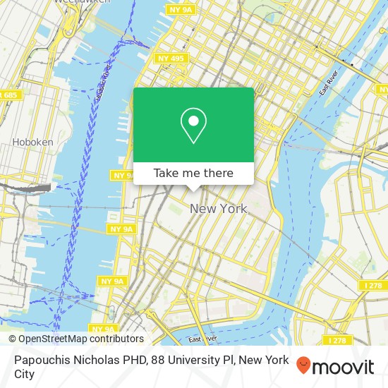 Papouchis Nicholas PHD, 88 University Pl map