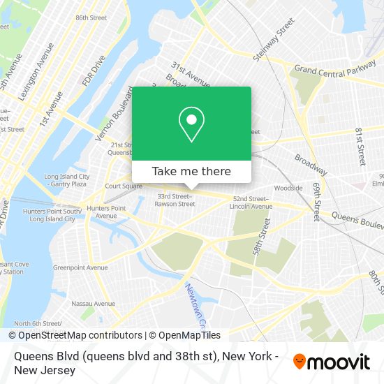 Mapa de Queens Blvd (queens blvd and 38th st)