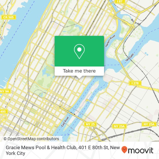 Mapa de Gracie Mews Pool & Health Club, 401 E 80th St