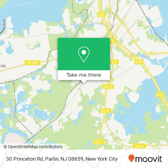 Mapa de 30 Princeton Rd, Parlin, NJ 08859