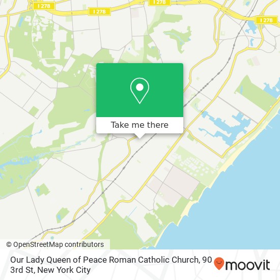 Our Lady Queen of Peace Roman Catholic Church, 90 3rd St map