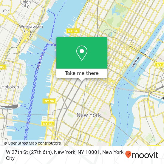 Mapa de W 27th St (27th 6th), New York, NY 10001