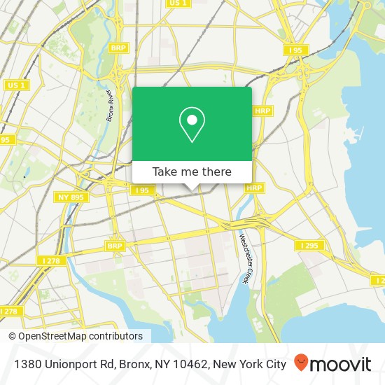 Mapa de 1380 Unionport Rd, Bronx, NY 10462