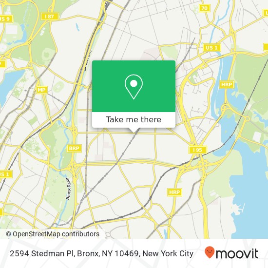 Mapa de 2594 Stedman Pl, Bronx, NY 10469