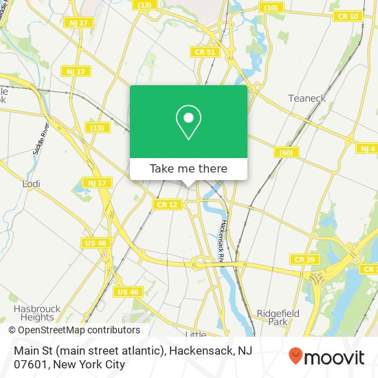 Mapa de Main St (main street atlantic), Hackensack, NJ 07601