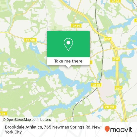 Brookdale Athletics, 765 Newman Springs Rd map