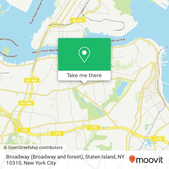 Mapa de Broadway (Broadway and forest), Staten Island, NY 10310