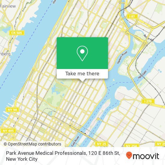 Mapa de Park Avenue Medical Professionals, 120 E 86th St