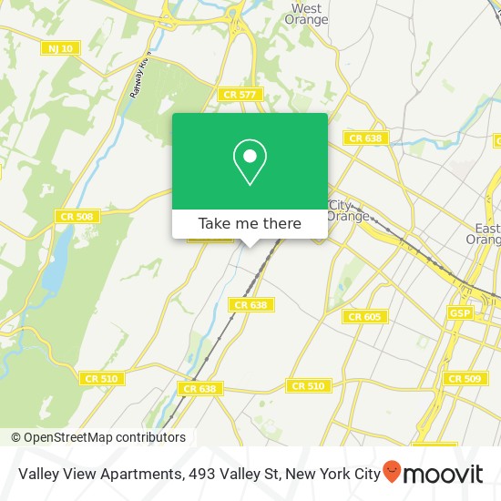 Mapa de Valley View Apartments, 493 Valley St