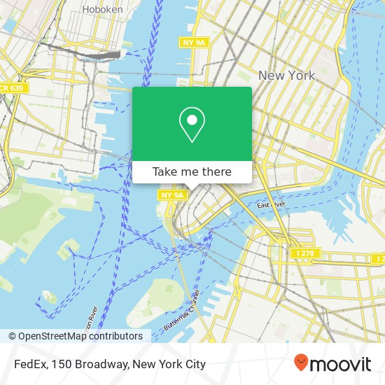 Mapa de FedEx, 150 Broadway