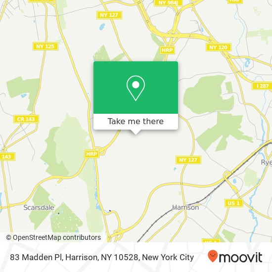 Mapa de 83 Madden Pl, Harrison, NY 10528