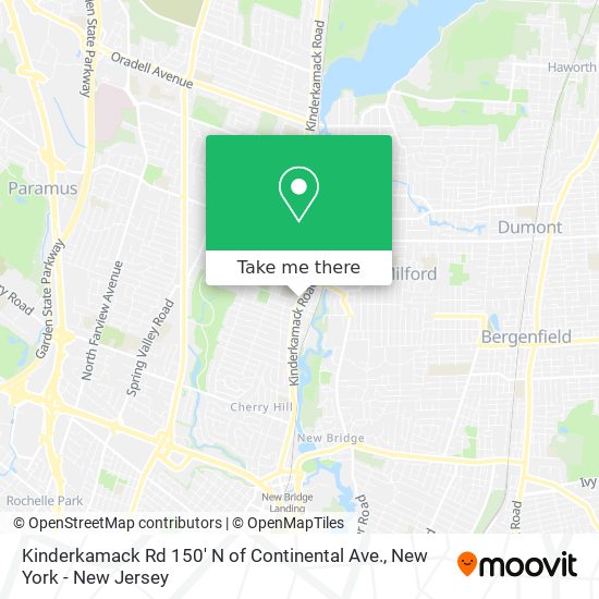 Kinderkamack Rd 150' N of Continental Ave. map