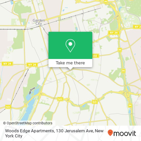 Woods Edge Apartments, 130 Jerusalem Ave map