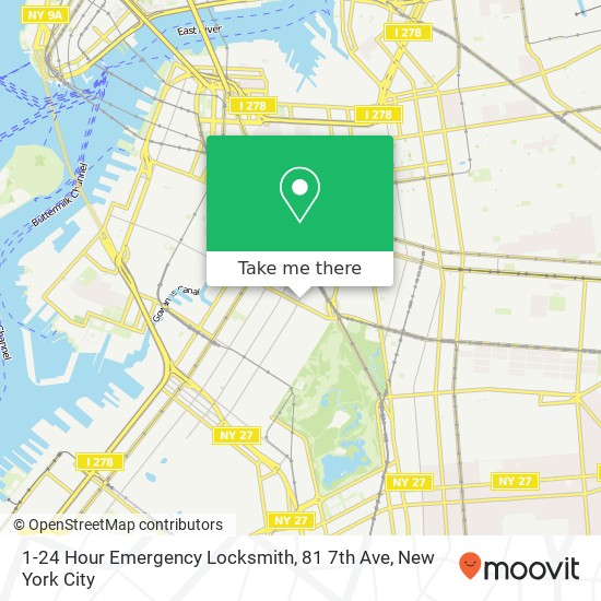Mapa de 1-24 Hour Emergency Locksmith, 81 7th Ave