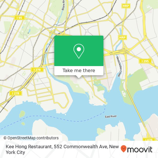 Mapa de Kee Hong Restaurant, 552 Commonwealth Ave