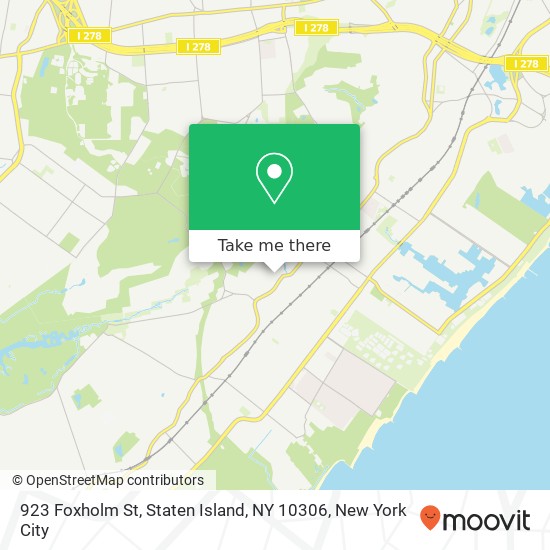 Mapa de 923 Foxholm St, Staten Island, NY 10306