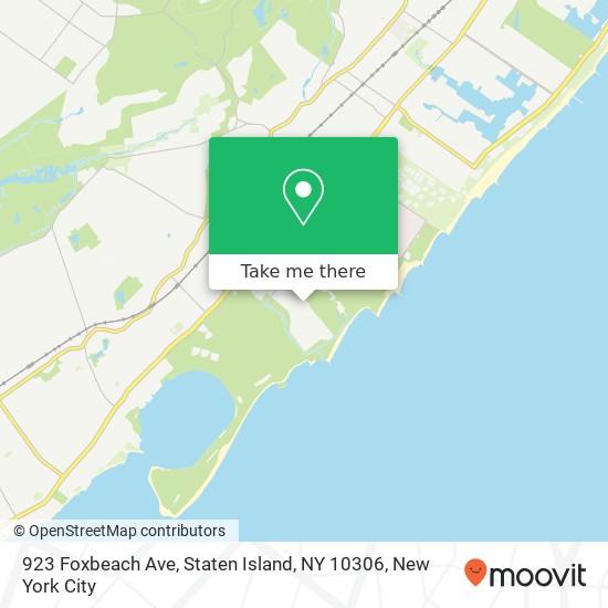 Mapa de 923 Foxbeach Ave, Staten Island, NY 10306