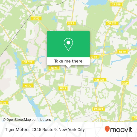Tiger Motors, 2345 Route 9 map