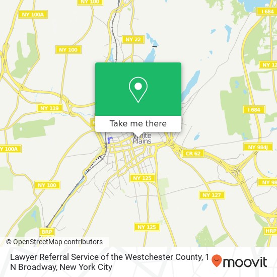 Lawyer Referral Service of the Westchester County, 1 N Broadway map