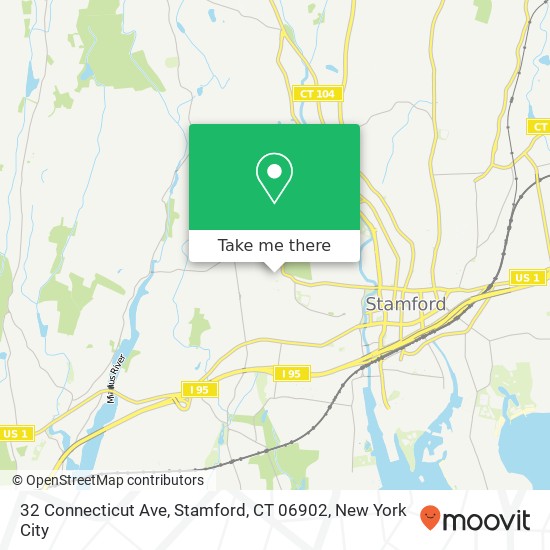 Mapa de 32 Connecticut Ave, Stamford, CT 06902