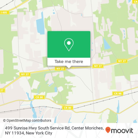 499 Sunrise Hwy South Service Rd, Center Moriches, NY 11934 map