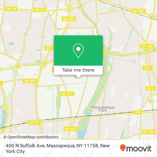 Mapa de 400 N Suffolk Ave, Massapequa, NY 11758