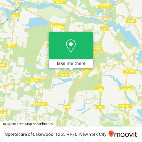 Sportscare of Lakewood, 1255 RT-70 map